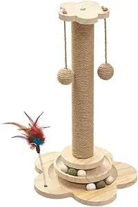 Cat Scratcher & Climbing Frame Combo - Vertical Sisal Scratch Post, Wear-Resistant & Non-Shedding Cat Scratch Board, Durable Scratch-Resistant Cat Toy for Indoor Cats