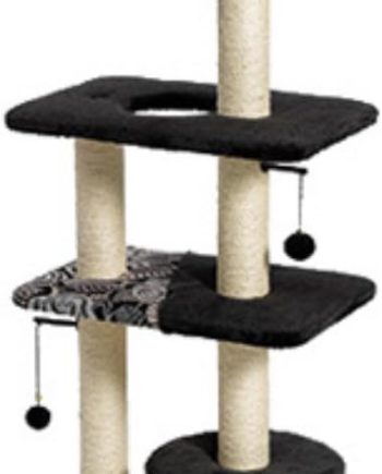 for  Cat Tree | Tower Cat Furniture, 5-Tier Cat Tree w/Sisal Wrapped Support Scratching Posts & High Cat Look-Out Perch, Black/White Pattern, Large Cat Tree