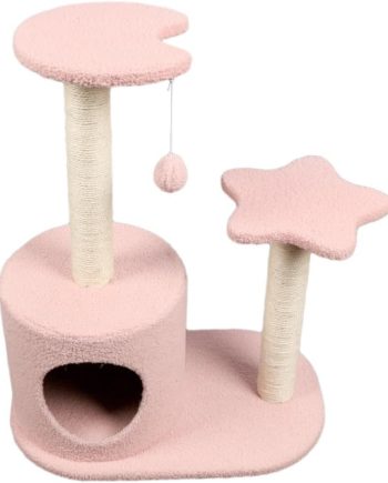 Easy to Clean Cat Climbing Frame Cat Climbing Frame Cat Nest Cat Tree Pet Cat Nest Cat Toy Sisal Cat Jumping Platform Cat Climbers for Indoor(Pink)