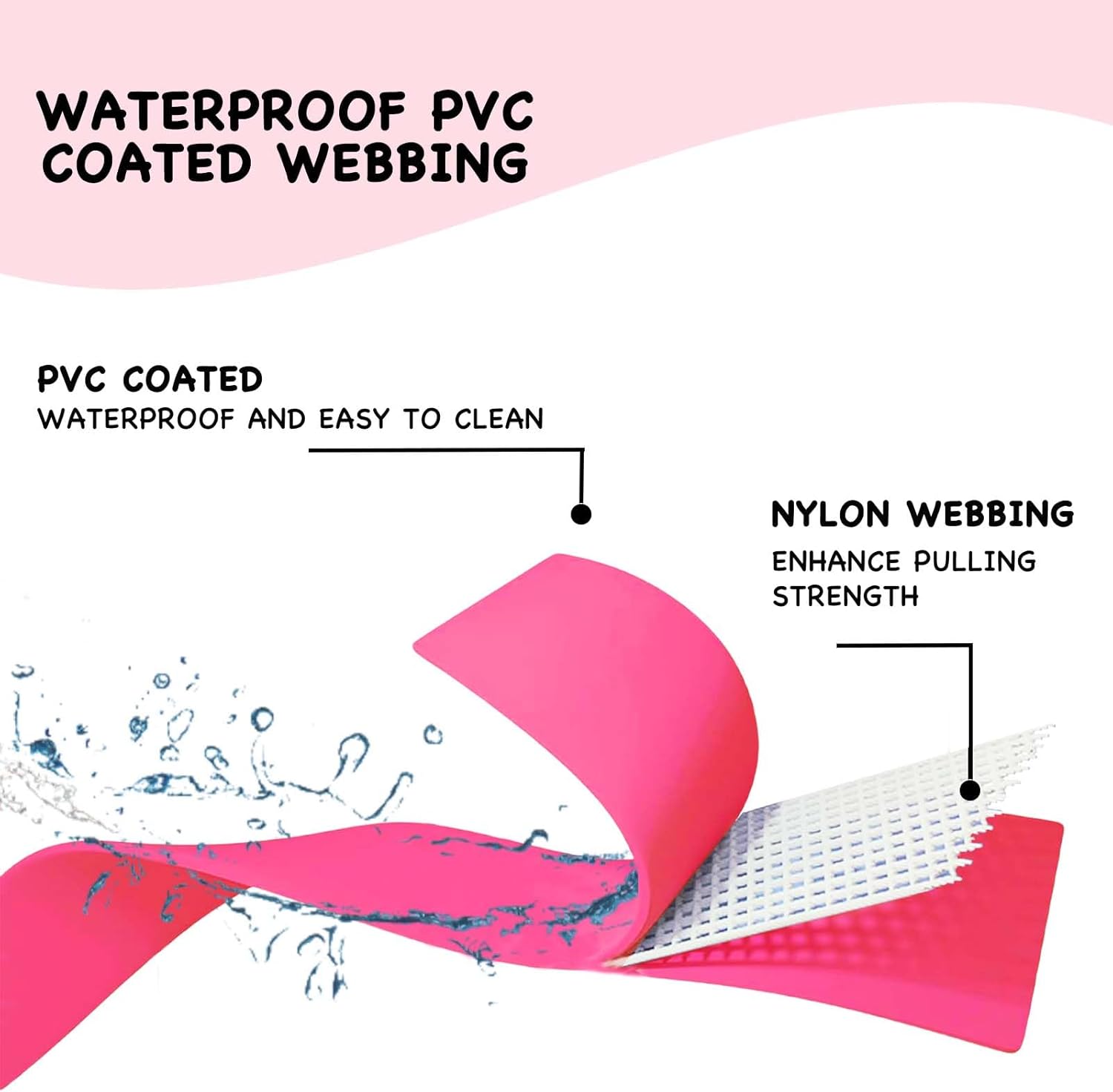 Waterproof Dog Collar, Odor-Proof and Easy to Clean Rubber Dog Collars No Pull Fits Small Medium Large Dogs Training Choker (Pink, Large (15.35??-24.8??))