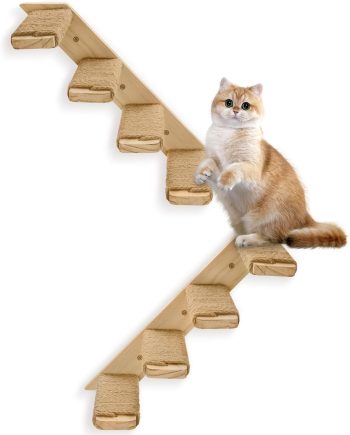 2 Pack 4 Steps Cat Wall Shelves Cat Stairs for Wall with Sisal Rope.Cat Wall Steps/Ladder Furniture ?? cat Tree Supplies(Catstairs 2Pack-4Steps)