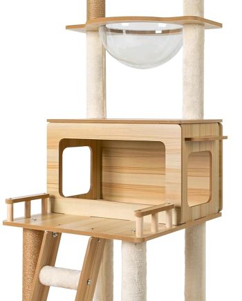 Cat Scratching Post,Cat Activity Tower Designed with A 5-Level Rotating Stair for Scratching, Climbing, Engaging in Playful Activities, and A Cozy Resting Spot,Log Color