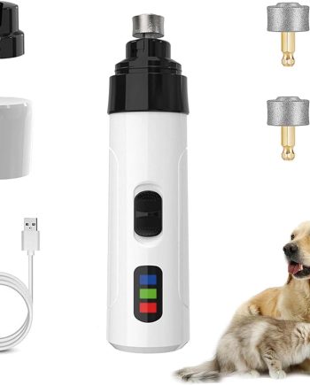 Nail Grinder,  Dog Nail Trimmer, Rechargeable USB Charging Pet Nail Grinder, Electric Dog Nail Clippers Pet Paws Grooming Smoothing Tool, 2 Grinding Heads