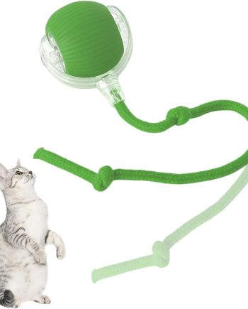 Interactive Cat Toys Ball, Automatic Moving Electric Cat Toy Rolling Ball for Indoor Cat Exercise, USB Rechargeable, Green