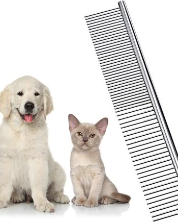 Dog Combs for Grooming, Metal Cat Comb for Removing Tangles and Knots, Professional Grooming Tool for Long Haired Dog, Cat and other pets