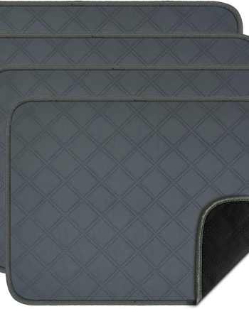 Washable Pee Pads for Dogs, Reusable, Absorbent, Leakproof, Non Slip Pet Puppy Pads for Potty Training. Dark Gray, 18x24 Inch(4pack)