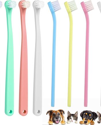 8Pcs Cat Toothbrush, Small Dog & Cat Teeth Cleaning, Soft Bristle Puppy Tooth Brush, Kitten Tooth Brushing Kit, Dental Care Supplies for Tiny Puppy Kitty Reduce Tartar Formation & Bad Breath