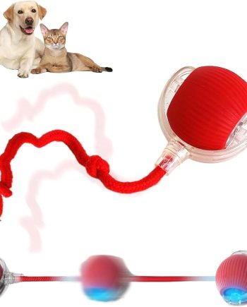 Interactive Dog Ball, Interactive Rolling Dog Ball, Interactive Electric Automatic Rolling Moving Rechargeable Self Play Stimulation Toy, 360 Smart Self-Rolling Kitty Toys for Cats & Dogs
