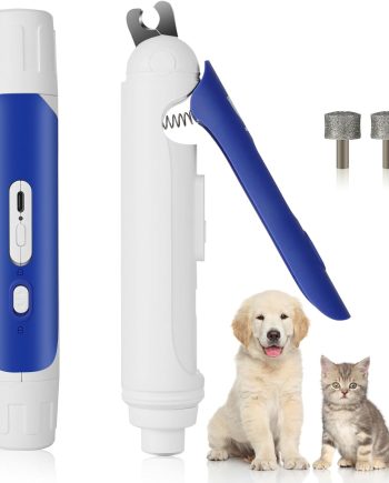 2 in 1 Dog Nail Grinder & Dog Nail Clippers Trimmers with LED Light, 3-Speed Pet Nail Clippers for Small Medium Large Dogs Cats, Dog Nail Grinder Set Quiet & Safety