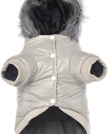 Warm Dog Coat Small Dogs Waterproof Dog Jacket Extra Warm Doggie Winter Coat Windproof Puffer Jacket, Grey S