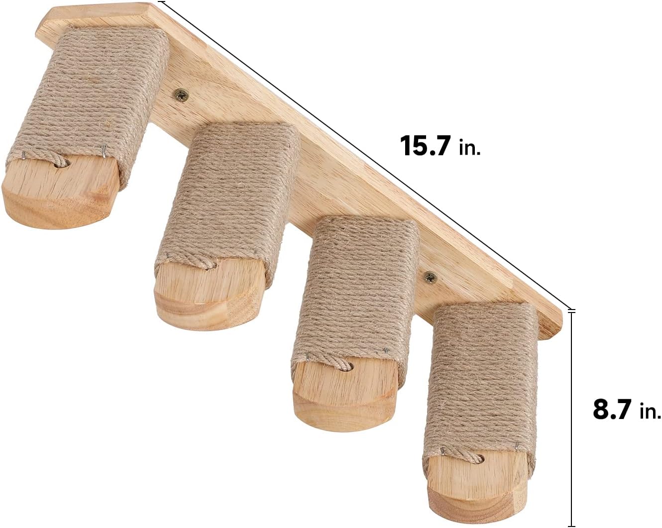 Cat Climbing Shelf Wall Mounted, Four Step Cat Stairway with Jute Scratching for Kitten Perch Platform Walls Furniture - Right to Left