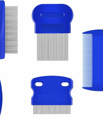 4 Pack Flea Lice Comb, Stainless Steel Dog Cat Grooming Combs with Rounded Teeth, Double Sided Professional Pet Tear Stain Remover, Dematting Tool for Small, Medium & Large Pets