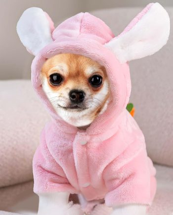 Easter Dog Bunny Costume Pet Dog Easter Outfit Puppy Hoodies with Rabbit Ears Puppy Apparel Pet Clothes for Small Medium Dogs Cats