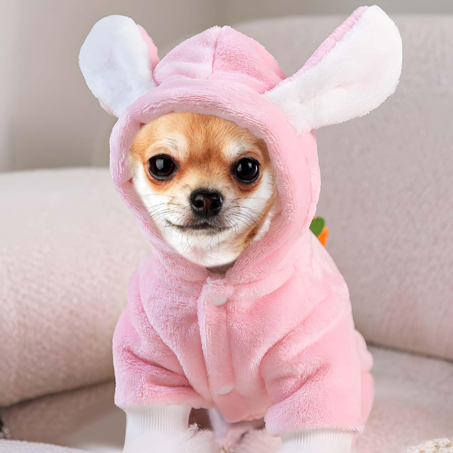 Easter Dog Bunny Costume Pet Dog Easter Outfit Puppy Hoodies with Rabbit Ears Puppy Apparel Pet Clothes for Small Medium Dogs Cats