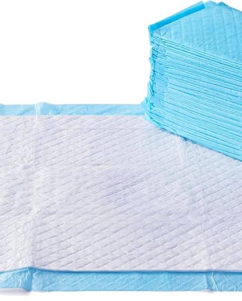 Dog and Puppy Pee Pads with 5-Layer Leak-Proof Design and Quick-Dry Surface for Potty Training, Heavy Duty Absorbency, X-Large, 28 x 34 Inch - Pack of 25, Blue & White
