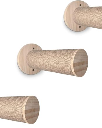 Wall-Mounted Cat Steps ?C 3 Pack Round Wooden Cat Shelves for Climbing, Jumping & Perching