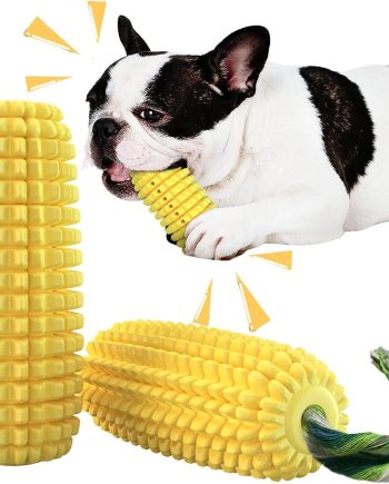 Dog Chew Toys for Aggressive Chewers,Corn Interactive Squeaky Dog Toys for Puppy Medium Breed,Tough Rubber Dental Chew Dog Toys