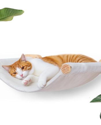 Cat Wall Hammock Shelves, Dual-Sided Cat Bed with Canvas & Plush Fabric, Wall Mounted Shelf for Large Cats, Space-Saving Perch for Lounging & Napping