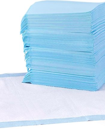 Dog and Puppy Pee Pads, 5-Layer Leak-Proof Super Absorbent, Quick-Dry Surface, Potty Training, Regular (22x22"), 50 Count, Blue & White