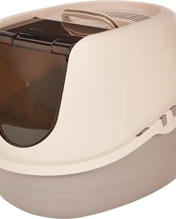 No-Mess Hooded Cat Litter Box, Standard, Multicolor, 21 in x 16 in x 15 in