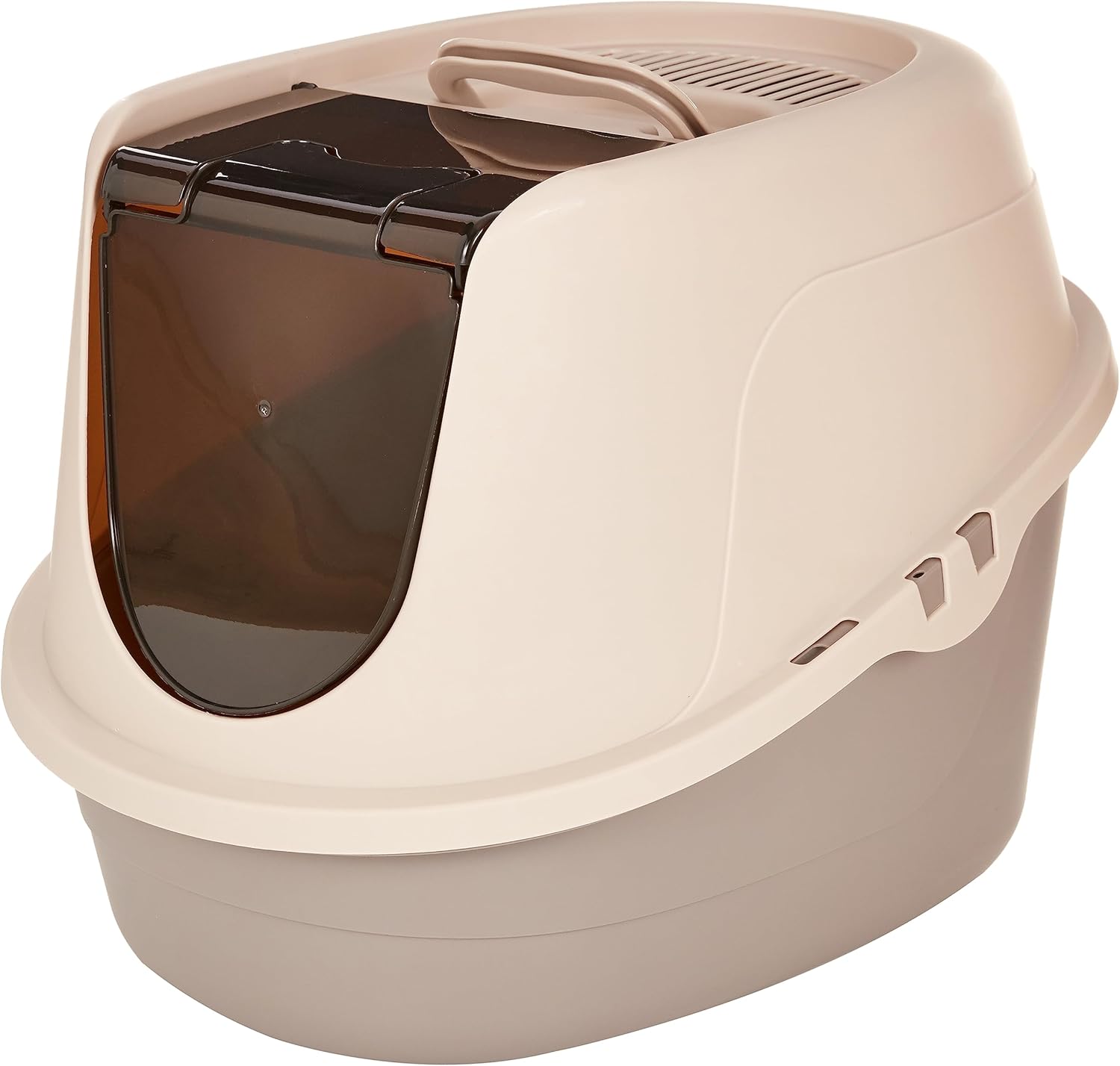 No-Mess Hooded Cat Litter Box, Standard, Multicolor, 21 in x 16 in x 15 in