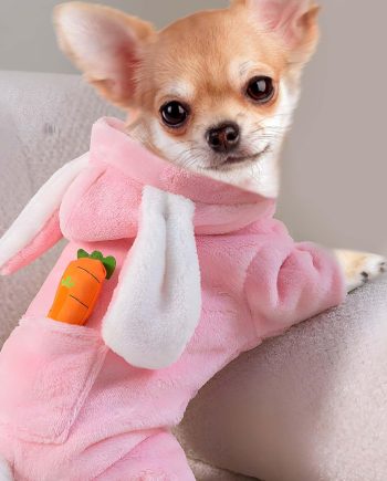 Easter Dog Bunny Costume Pet Dog Costume Puppy Hoodies Dog Clothes Rabbit Ears Hat Outfit Halloween Party Supplies for Small Dogs Cats