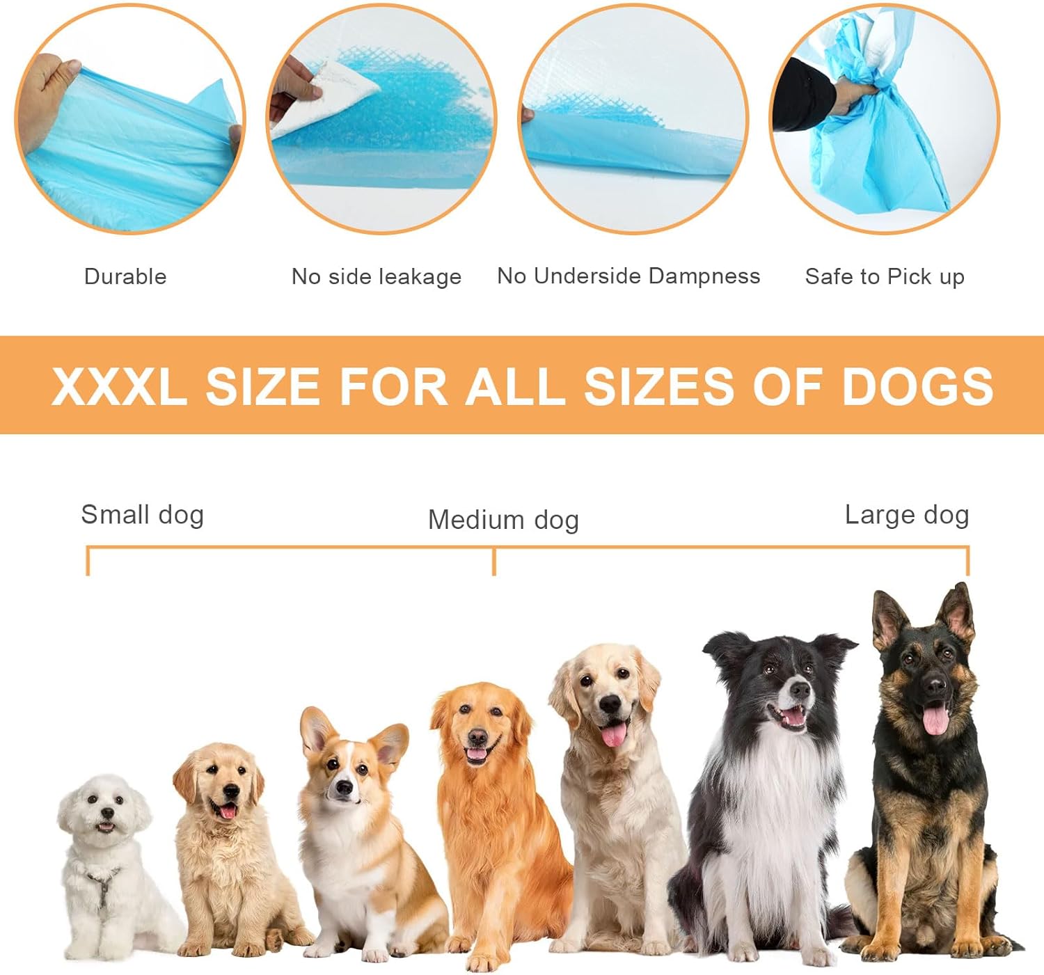 Pee Pads for Dogs & Cats 31"x55" , Puppy Pads Extra Large, Disposable Thicken Pet Training Pads for Doggie Rabbits, Incontinence Underpads Ultra Absorbent & Quick-Dry, Leakproof Potty Pad 40 Count