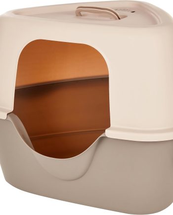 Cat Litter Box with Lid, No-Mess, Standard, unisex, Charcoal, 26 in x 23 in x 20 in