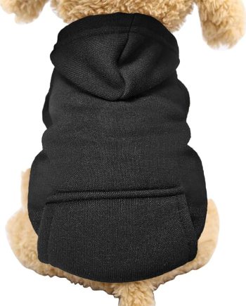 Winter Dog Hoodie Sweatshirts with Pockets Warm Dog Clothes for Small Dogs Chihuahua Coat Clothing Puppy Cat Custume (Black, X-Large)