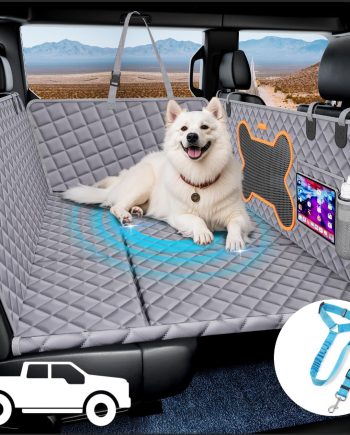 Dog Seat Cover for Trucks, Hard Bottom Dog Hammock Back Seat Extender Waterproof Truck Seat Protector for Dogs Back Seat??Gray??