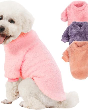 Dog Sweater, 3 Pack Dog Sweaters for Small Dogs, Dog Clothes for Small Dogs Girl Boy, Ultra Soft and Warm Puppy Sweater Dog Coat for Winter Christmas (XX-Small, Pink+Purple+Peach)