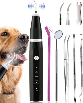 Dog Teeth Cleaning Kit-Dog Tooth Plaque Remover-Ultimate Pet Dental Care Kit - Ultrasonic Teeth Cleaner and Plaque Remover for Dogs | Complete Oral Hygiene Solution-Black