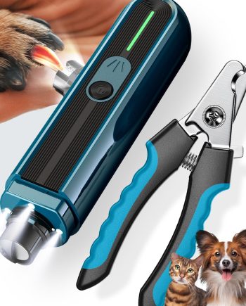 Super Powerful Dog Nail Trimmers, Dog Nail Clipper and Dog Nail Grinder Combo, Ultra Quiet, 3 Speeds, 4 Bright Lights, with Travel Lock, for Small, Meddium and Large Dogs, Cats, Small Animals