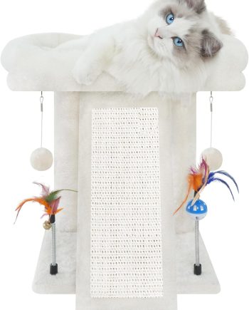 Cat Tree Cat Tower with Cat Scratching Post for Indoor Cats,Activity Centre Climbing Tree Cat Furniture with Playful Toy Balls,Beige