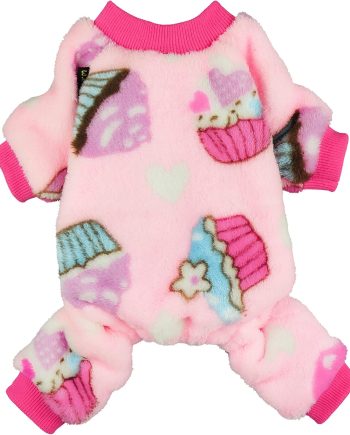 Pet Clothes for Dog Pajamas PJS Coat Soft Velvet Pink Small