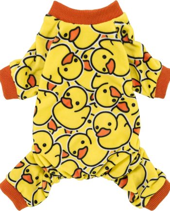 Dog Pajamas, Dog Winter Clothes for Small Dogs Girl, Lightweight Velvet Pet Jumpsuit, Cat Onesie, Yellow, Small