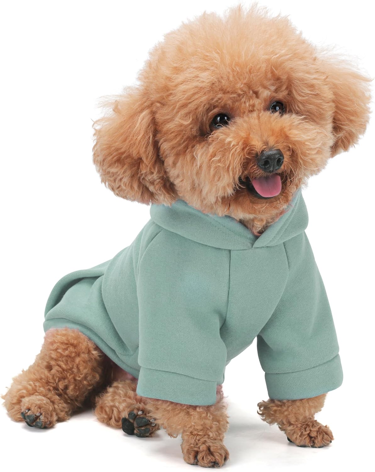 Winter Dog Hoodie with Pockets - Solid Color Polycotton Sweatshirt for Small, Medium, and Large Dogs - Soft, Warm, Cozy Pet Clothing for Cold Weather - Ideal for Outdoor Walks.Cyan Blue-M
