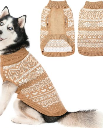 Dog Sweater Argyle Beige ML