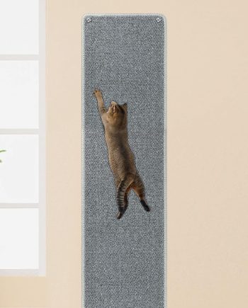 71x15.8 Thickened Cat Wall Climbing Carpet with 16 Fixed Nails, Extra Large Tall Cat Scratch Pad for Wall, Wall Mounted Climbing Cat Scratcher for Furniture Couch Sofa Protector(Grey)