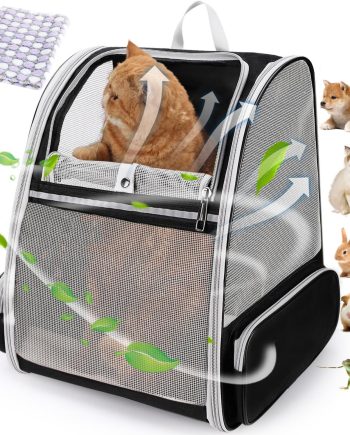 Cat Backpack Carrier, Ideal for Small Animals & Puppies, Airline Approved,Safe for Travel, Hiking, Vet Transport & Outdoor Use Fully Ventilated Design for Ultimate Comfort On-The-Go